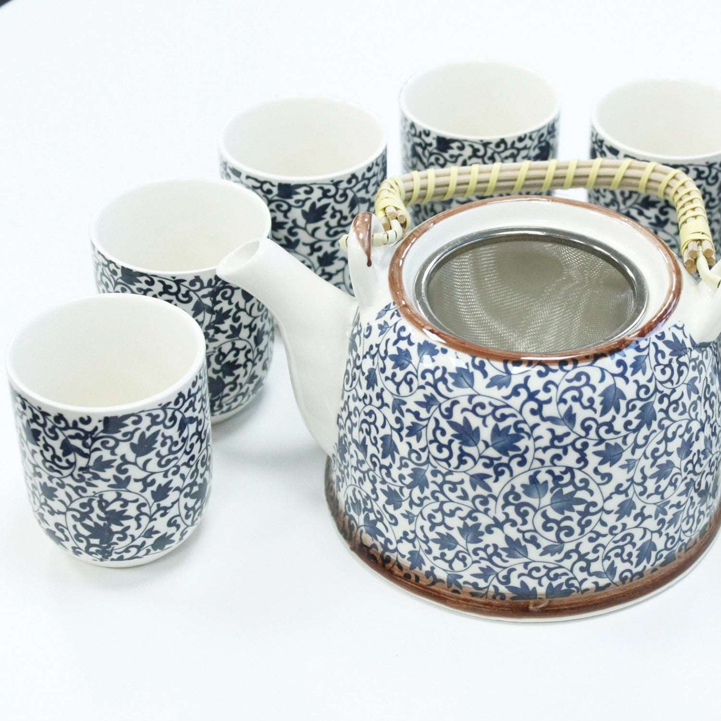 Teekannen-Set "Pattern" Blau Keramik Teekanne